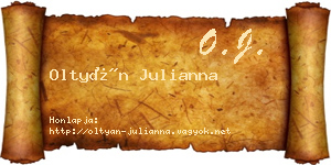 Oltyán Julianna névjegykártya